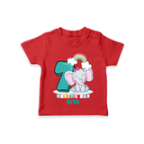 Celebrate The Seventh Month Birthday Customised T-Shirt - RED - 0 - 5 Months Old (Chest 17")