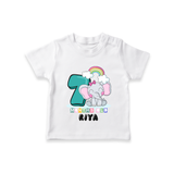 Custom Baby T-Shirt for 7 Month Milestone | Soft Cotton T-Shirt | Personalized Name Print - WHITE - 0-5 Months Old (Chest 17")