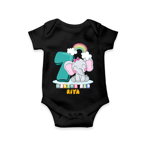 Celebrate The Seventh Month Birthday Customised  Romper - BLACK - 0 - 3 Months Old (Chest 16")