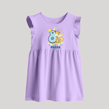 Custom Baby Baby Frock for 8 Month Milestone | Soft Cotton Baby Frock | Personalized Name Print - LILAC - 0 - 3 Months Old (Chest 17")
