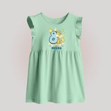 Custom Baby Baby Frock for 8 Month Milestone | Soft Cotton Baby Frock | Personalized Name Print - MINT GREEN - 0 - 3 Months Old (Chest 17")