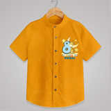 Custom Baby Shirt for 8 Month Milestone | Soft Cotton Shirt | Personalized Name Print - CHROME YELLOW - 0 - 6 Months Old (Chest 23")