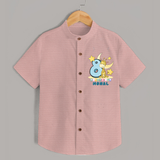 Custom Baby Shirt for 8 Month Milestone | Soft Cotton Shirt | Personalized Name Print - PEACH - 0 - 6 Months Old (Chest 23")