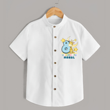 Custom Baby Shirt for 8 Month Milestone | Soft Cotton Shirt | Personalized Name Print - WHITE - 0 - 6 Months Old (Chest 23")
