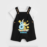 Custom Baby Dungaree Set for 8 Month Milestone | Soft Cotton Dungaree Set | Personalized Name Print - BLACK - 0 - 5 Months Old (Chest 18")