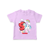 Custom Baby T-Shirt for 9 Month Milestone | Soft Cotton T-Shirt | Personalized Name Print - LILAC - 0-5 Months Old (Chest 17")