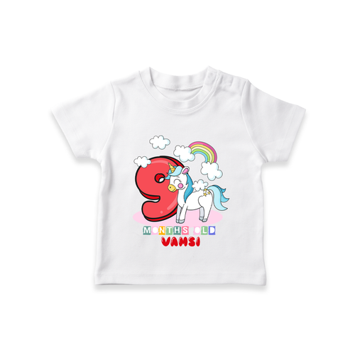 Custom Baby T-Shirt for 9 Month Milestone | Soft Cotton T-Shirt | Personalized Name Print