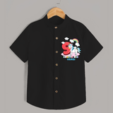 Custom Baby Shirt for 9 Month Milestone | Soft Cotton Shirt | Personalized Name Print - BLACK - 0 - 6 Months Old (Chest 23")