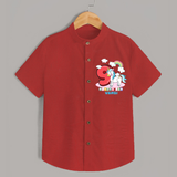 Custom Baby Shirt for 9 Month Milestone | Soft Cotton Shirt | Personalized Name Print - RED - 0 - 6 Months Old (Chest 23")