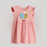 Custom Baby Baby Frock for 10 Month Milestone | Soft Cotton Baby Frock | Personalized Name Print - BABY PINK - 0 - 3 Months Old (Chest 17")