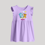 Custom Baby Baby Frock for 10 Month Milestone | Soft Cotton Baby Frock | Personalized Name Print - LILAC - 0 - 3 Months Old (Chest 17")