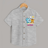 Custom Baby Shirt for 10 Month Milestone | Soft Cotton Shirt | Personalized Name Print - GREY - 0 - 6 Months Old (Chest 23")