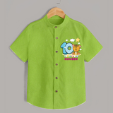 Custom Baby Shirt for 10 Month Milestone | Soft Cotton Shirt | Personalized Name Print - LIME GREEN - 0 - 6 Months Old (Chest 23")