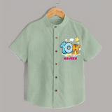 Custom Baby Shirt for 10 Month Milestone | Soft Cotton Shirt | Personalized Name Print - MINT GREEN - 0 - 6 Months Old (Chest 23")