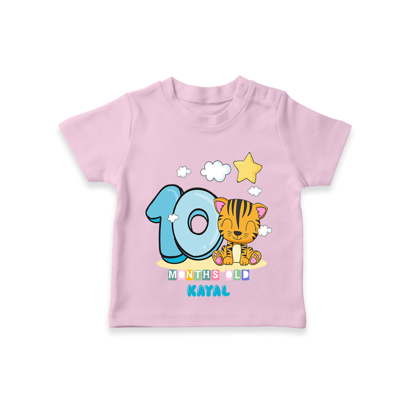 Celebrate The Tenth Month Birthday Customised T-Shirt - PINK - 0 - 5 Months Old (Chest 17")