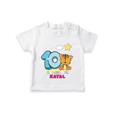 Custom Baby T-Shirt for 10 Month Milestone | Soft Cotton T-Shirt | Personalized Name Print - WHITE - 0-5 Months Old (Chest 17")