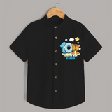 Custom Baby Shirt for 10 Month Milestone | Soft Cotton Shirt | Personalized Name Print - BLACK - 0 - 6 Months Old (Chest 23")