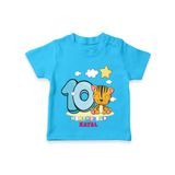 Celebrate The Tenth Month Birthday Customised T-Shirt - SKY BLUE - 0 - 5 Months Old (Chest 17")