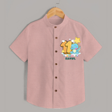 Custom Baby Shirt for 11 Month Milestone | Soft Cotton Shirt | Personalized Name Print - PEACH - 0 - 6 Months Old (Chest 23")