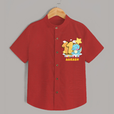 Custom Baby Shirt for 11 Month Milestone | Soft Cotton Shirt | Personalized Name Print - RED - 0 - 6 Months Old (Chest 23")