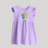 Custom Baby Baby Frock for 1 Year Milestone | Soft Cotton Baby Frock | Personalized Name Print - LILAC - 0 - 3 Months Old (Chest 17")