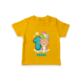 Custom Baby T-Shirt for 1 Year Milestone | Soft Cotton T-Shirt | Personalized Name Print - CHROME YELLOW - 0-5 Months Old (Chest 17")