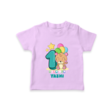 Custom Baby T-Shirt for 1 Year Milestone | Soft Cotton T-Shirt | Personalized Name Print - LILAC - 0-5 Months Old (Chest 17")