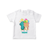 Custom Baby T-Shirt for 1 Year Milestone | Soft Cotton T-Shirt | Personalized Name Print - WHITE - 0-5 Months Old (Chest 17")