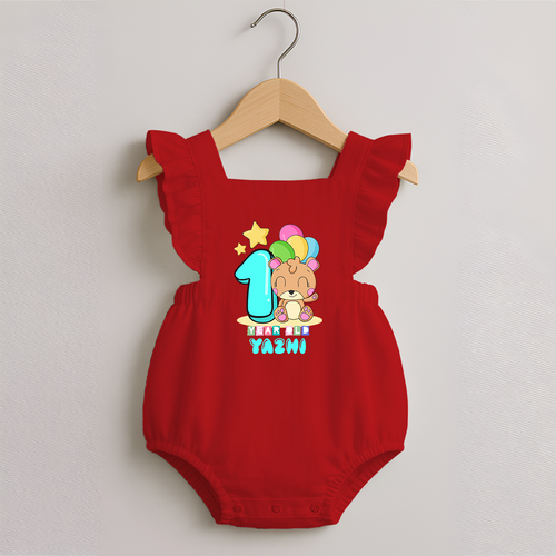 Custom Baby Romper Frock for 1 Year Milestone | Soft Cotton Romper Frock | Personalized Name Print