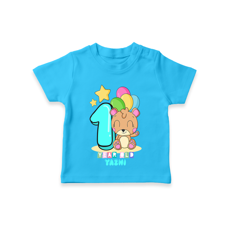 Celebrate The Twelfth Month Birthday Customised T-Shirt - SKY BLUE - 0 - 5 Months Old (Chest 17")