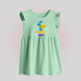 1st Month Baby Outfit | Personalized Baby Frock for Newborn | Milestone Gift Idea - MINT GREEN - 0 - 3 Months Old (Chest 17")