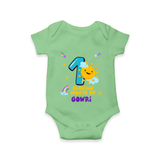 1st Month Baby Outfit | Personalized Romper/Onesie for Newborn | Milestone Gift Idea - GREEN - New Born (Chest 14")