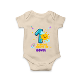 1st Month Baby Outfit | Personalized Romper/Onesie for Newborn | Milestone Gift Idea - IVORY - New Born (Chest 14")
