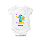 1st Month Baby Outfit | Personalized Romper/Onesie for Newborn | Milestone Gift Idea - WHITE - New Born (Chest 14")