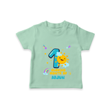 Celebrate The 1st Month Birthday with Personalized T-Shirt - MINT GREEN - 0 - 5 Months Old (Chest 17")