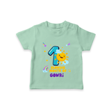 1st Month Baby Outfit | Personalized T-Shirt for Newborn | Milestone Gift Idea - MINT GREEN - 0-5 Months Old (Chest 17")