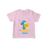 Celebrate The 1st Month Birthday with Personalized T-Shirt - PINK - 0 - 5 Months Old (Chest 17")