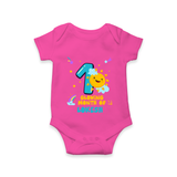 1st Month Baby Outfit | Personalized Romper/Onesie for Newborn | Milestone Gift Idea - HOT PINK - New Born (Chest 14")