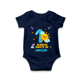 1st Month Baby Outfit | Personalized Romper/Onesie for Newborn | Milestone Gift Idea - NAVY BLUE - New Born (Chest 14")