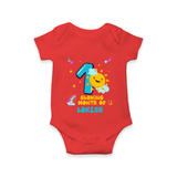 1st Month Baby Outfit | Personalized Romper/Onesie for Newborn | Milestone Gift Idea - RED - New Born (Chest 14")