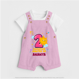 2nd Month Baby Outfit | Personalized Dungaree Set for Newborn | Milestone Gift Idea - BABY PINK - 0 - 5 Months Old (Chest 18")