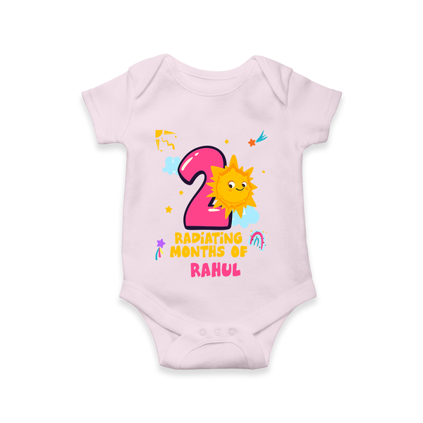 Celebrate The 2nd Month Birthday Custom Romper, Personalized with your Little one's name - BABY PINK - 0 - 3 Months Old (Chest 16")