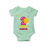 2nd Month Baby Outfit | Personalized Romper/Onesie for Newborn | Milestone Gift Idea - MINT GREEN - New Born (Chest 14")