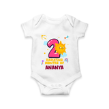 2nd Month Baby Outfit | Personalized Romper/Onesie for Newborn | Milestone Gift Idea - WHITE - New Born (Chest 14")