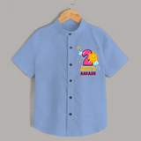 2nd Month Baby Outfit | Personalized Shirt for Newborn | Milestone Gift Idea - SKY BLUE - 0 - 6 Months Old (Chest 23")