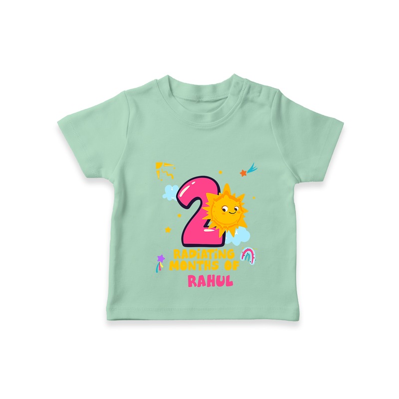 Celebrate The 2nd Month Birthday with Personalized T-Shirt - MINT GREEN - 0 - 5 Months Old (Chest 17")