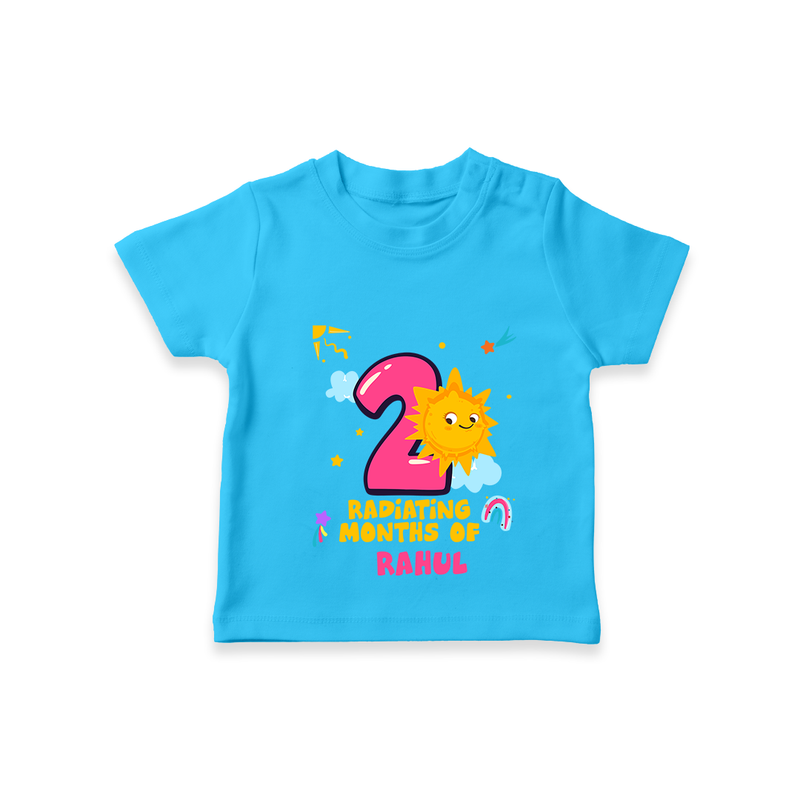 Celebrate The 2nd Month Birthday with Personalized T-Shirt - SKY BLUE - 0 - 5 Months Old (Chest 17")