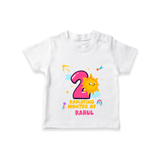Celebrate The 2nd Month Birthday with Personalized T-Shirt - WHITE - 0 - 5 Months Old (Chest 17")
