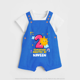 2nd Month Baby Outfit | Personalized Dungaree Set for Newborn | Milestone Gift Idea - COBALT BLUE - 0 - 5 Months Old (Chest 18")