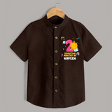 2nd Month Baby Outfit | Personalized Shirt for Newborn | Milestone Gift Idea - CHOCOLATE BROWN - 0 - 6 Months Old (Chest 23")